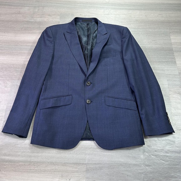 Peter Jackson Suit Jacket Mens 40 Short Blue Wool Reda Super 110s 2 Button